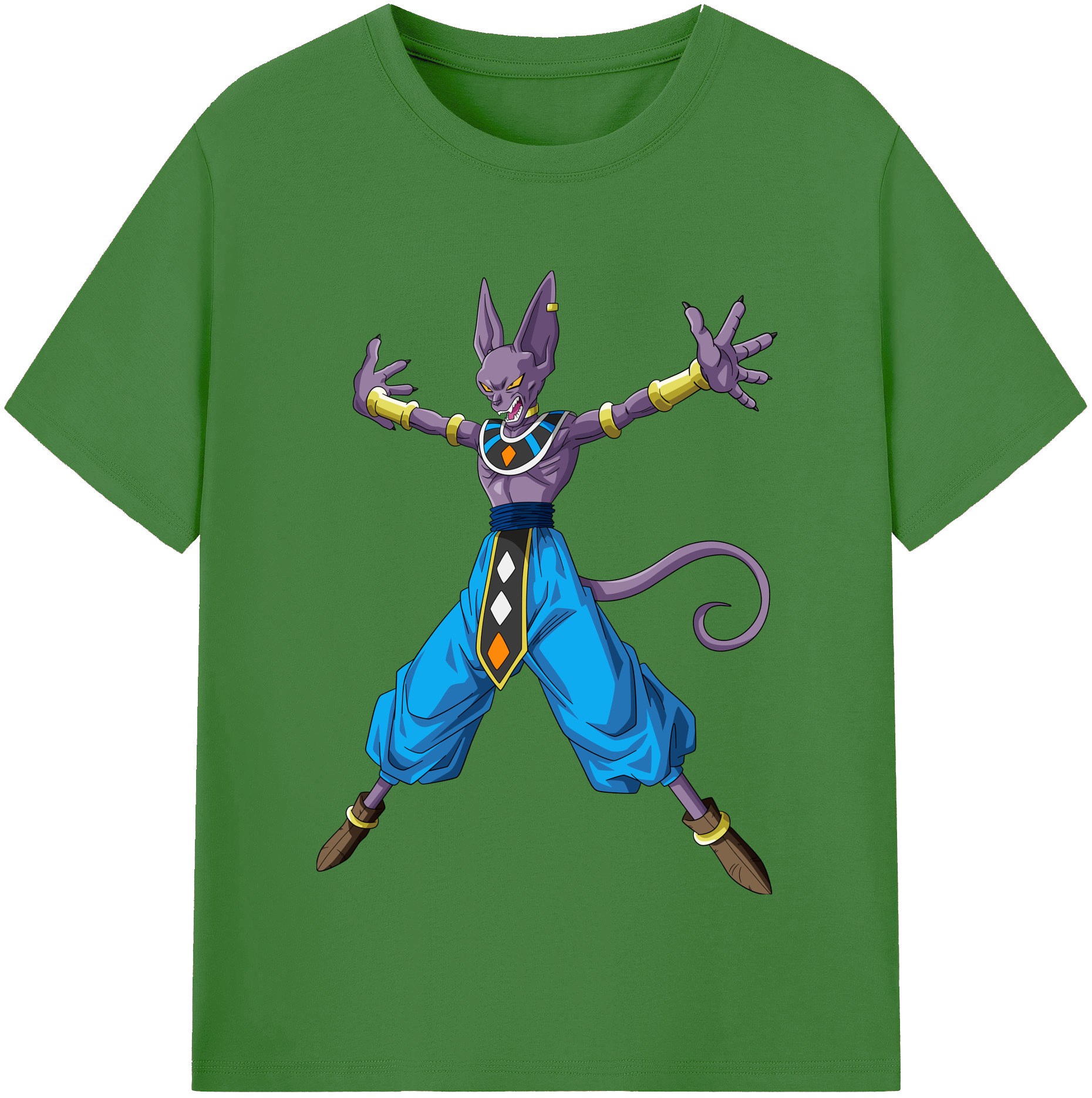 （画像用） ドラゴンボール ビルス 破壊神ビルス DRAGON BALL Beerus Birusu レディースカジュアルプリントTシャツ（綿100％）